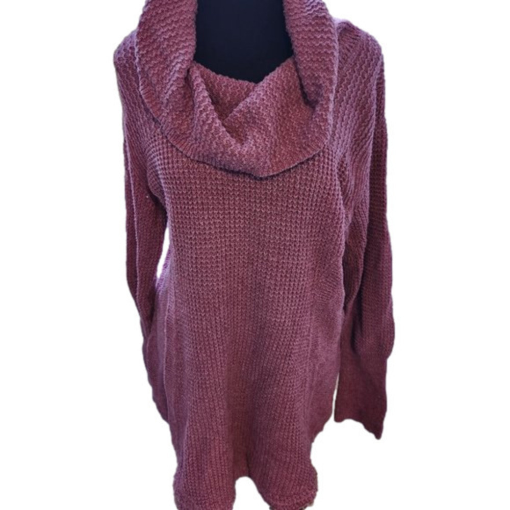 P235. Angel of the North Dusty Rose Cotton Blend Tunic Sweater |XL